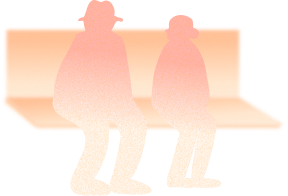 ベンチに座る人